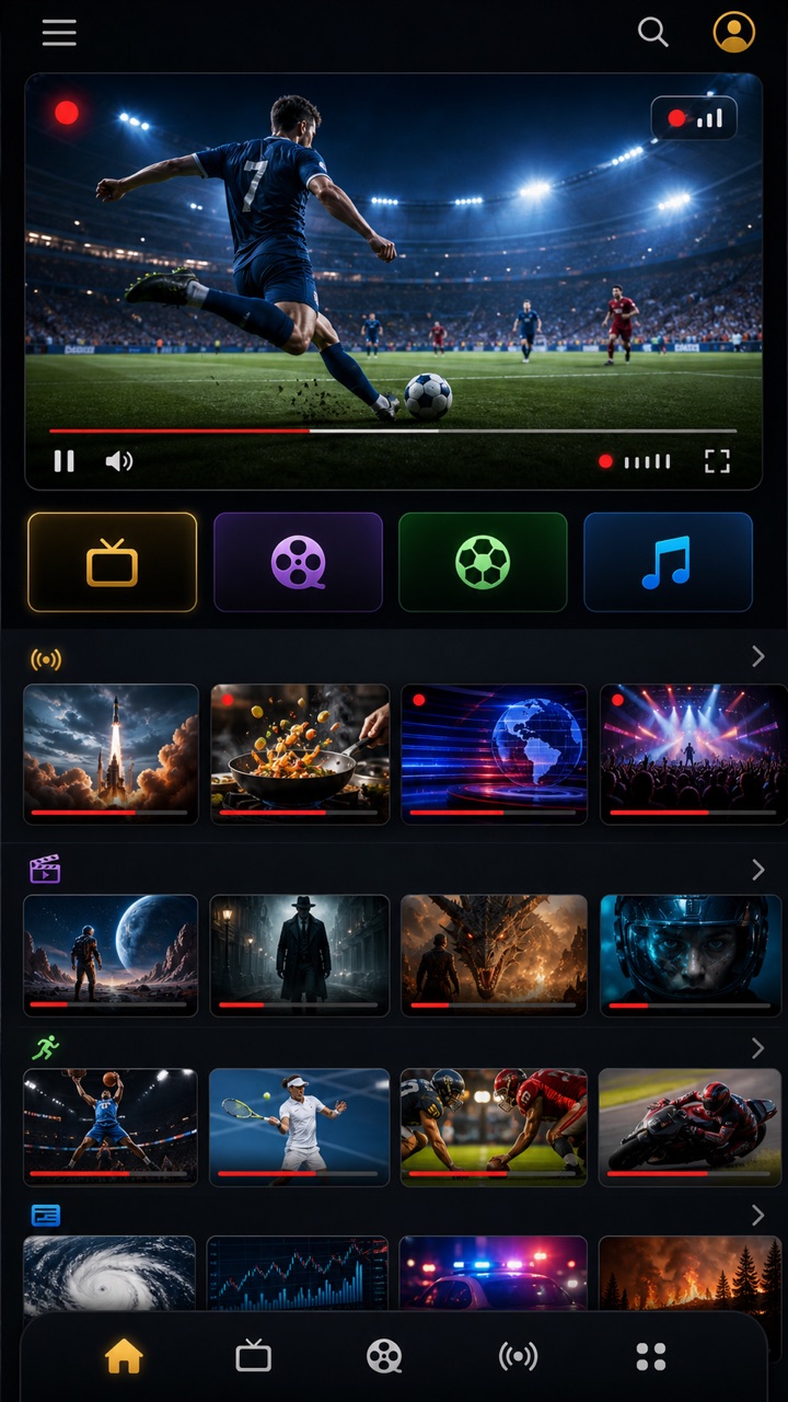 Live channel screen